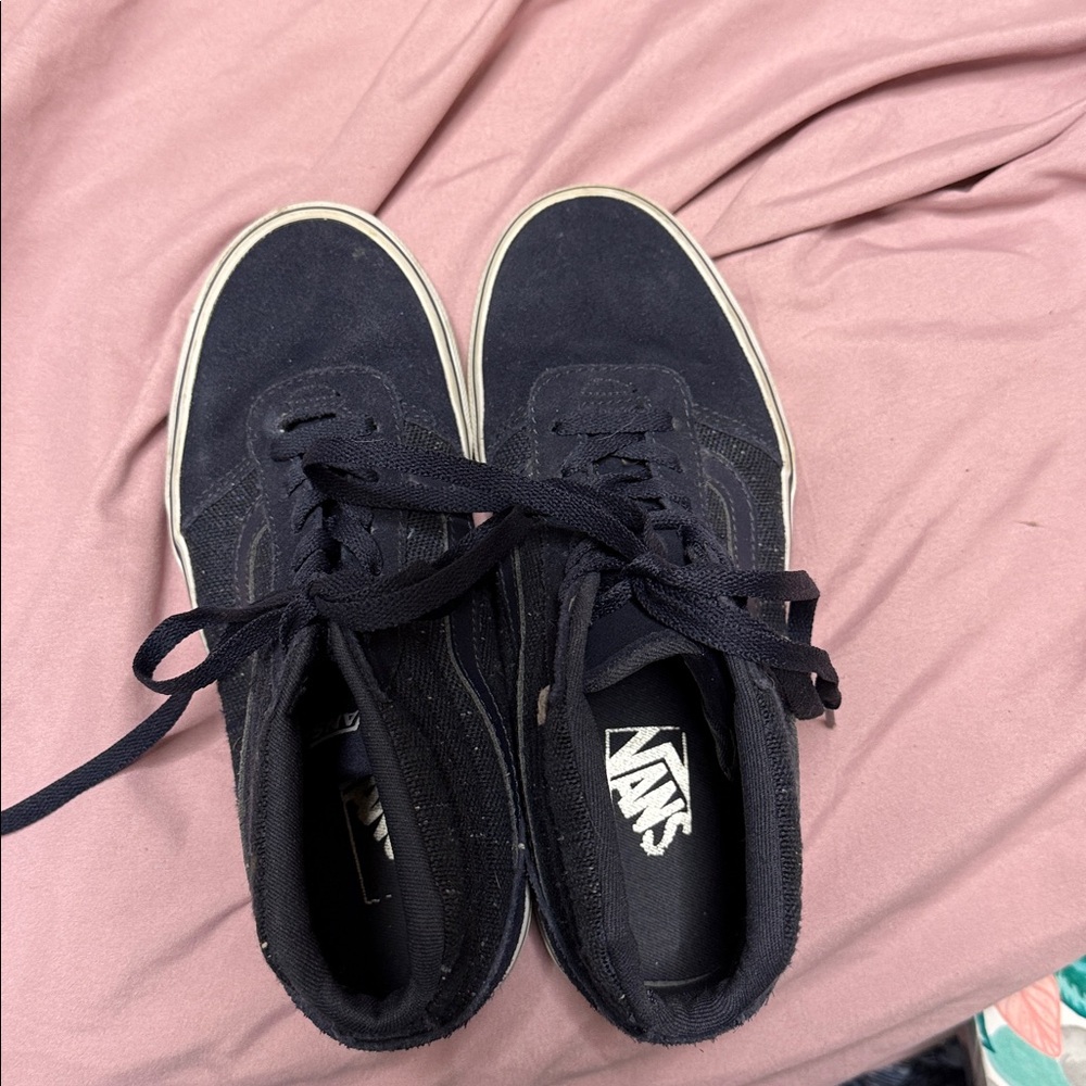 Vans Black Canvas Sneakers with White Soles